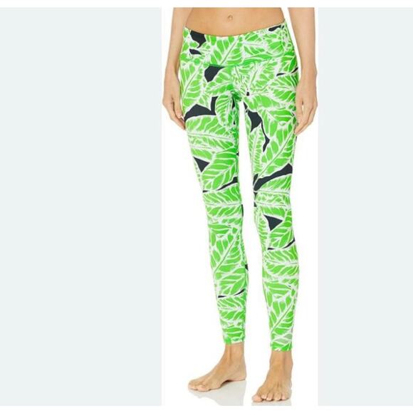 Alo Palm Springs Printed High Rise Leggings Size S Small Green Cream - Picture 10 of 10